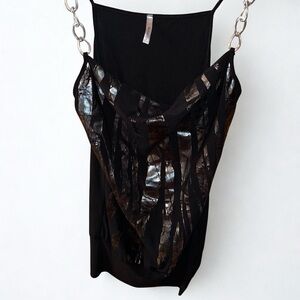 Black and Silver Women's Tank Top